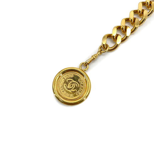 CHANEL VINTAGE COCOMARK CHAIN BELT LOGO GOLD ACCESSORY 90294981