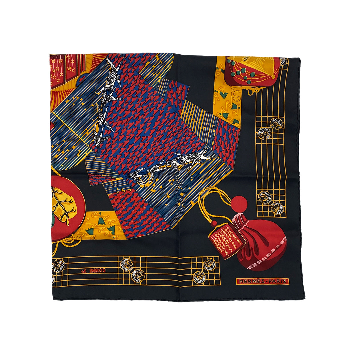 HERMES CARRE 90 SCARF KIMONOS et INROS MULTICOLOR SILK 90294989