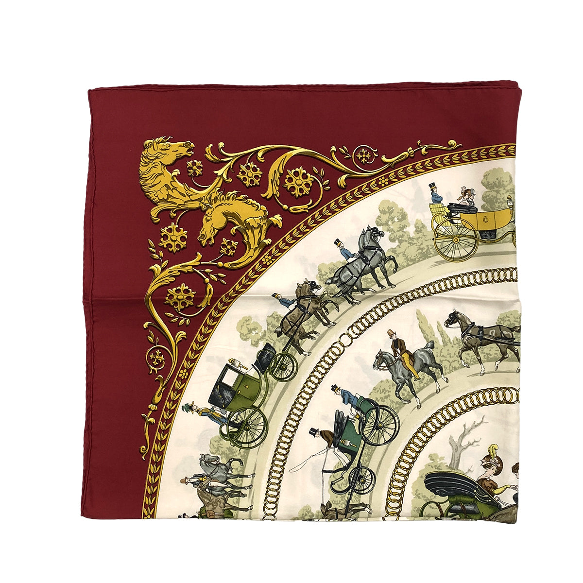 HERMES CARRE 90 LA PROMENADE DE LONGCHAMPS SCARF SILK MULTICOLOR 90294992