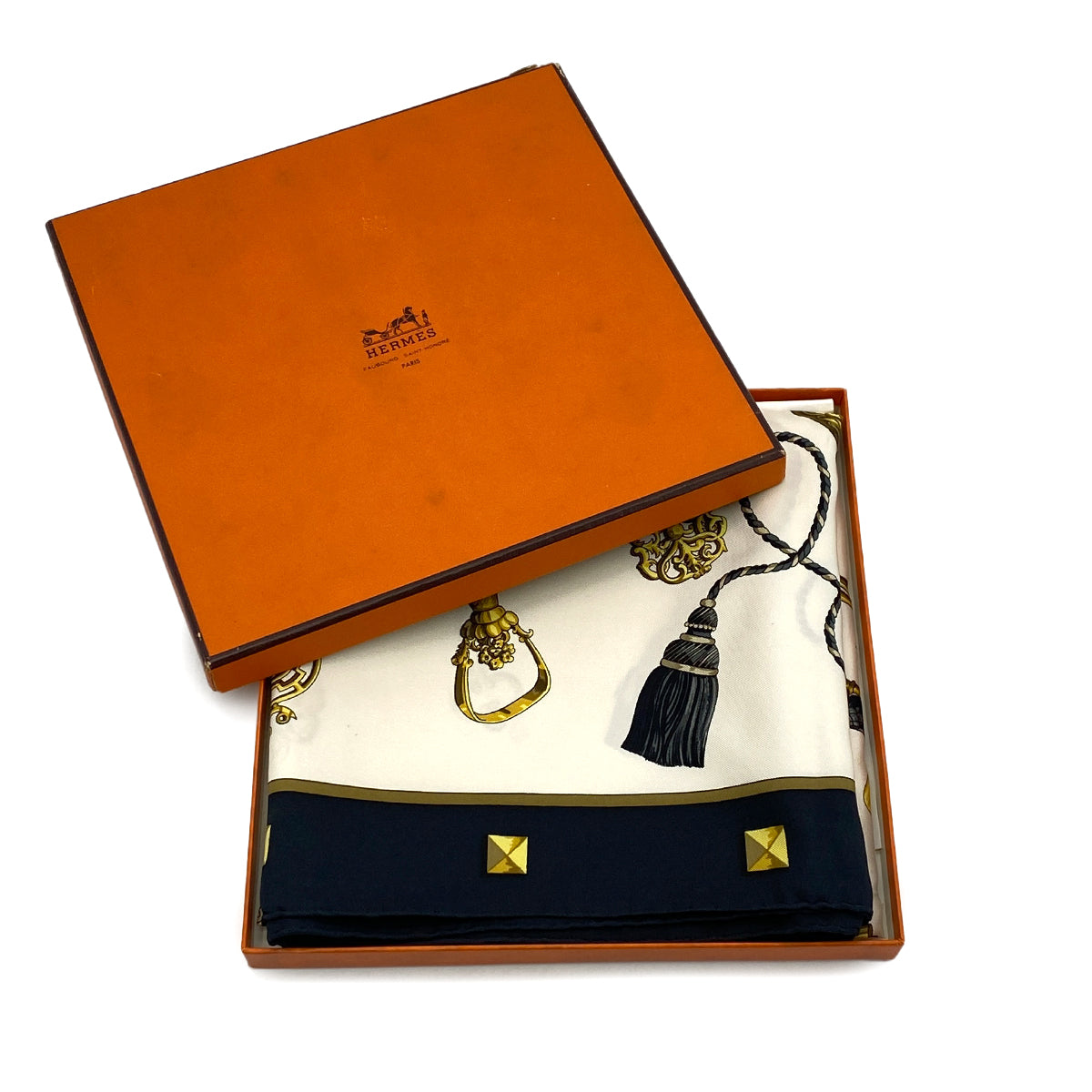 HERMES CARRE 90 SCARF LES CLES MULTICOLOR SILK 90294995