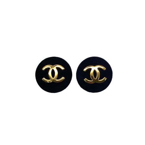 CHANEL EARRINGS COCOMARK VELOR GOLD ACCESSORY 29 90294996