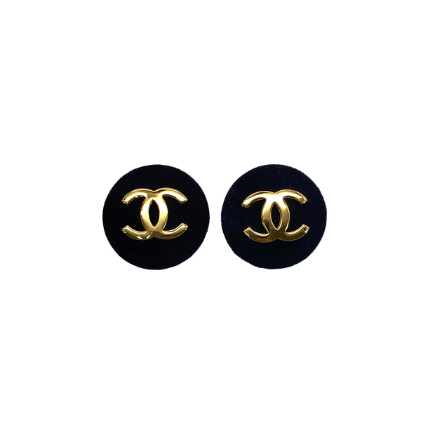 CHANEL EARRINGS COCOMARK VELOR GOLD ACCESSORY 29 90294996