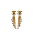 CHANEL VINTAGE SWING EARRINGS TURN LOCK LOGO CHAIN ACCESSORY GOLD 96P 90294998