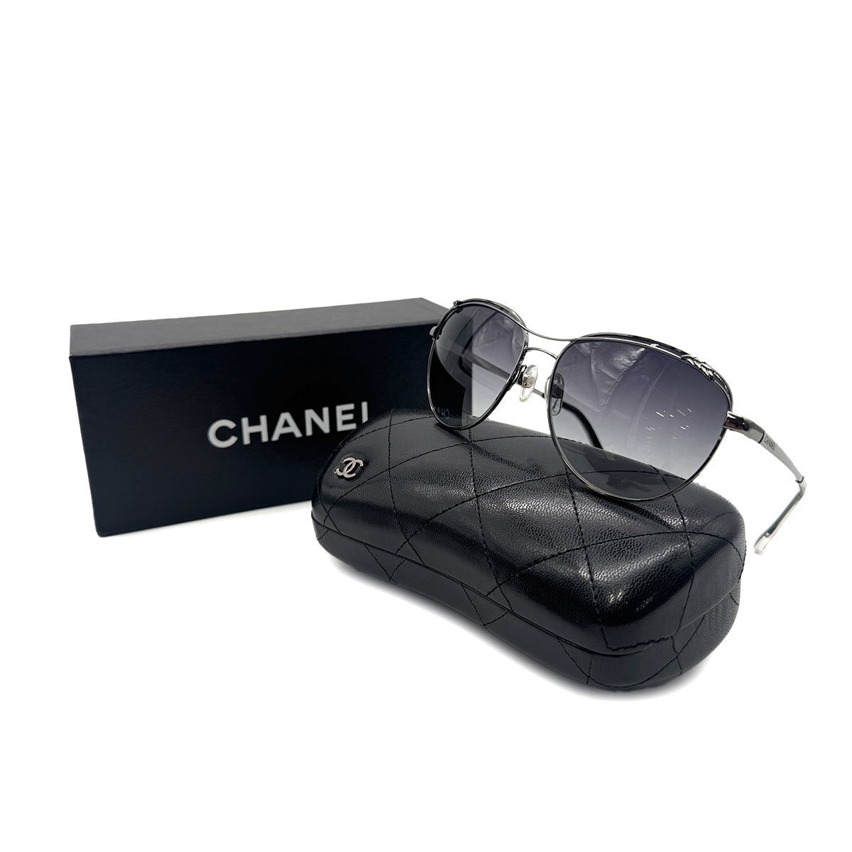 CHANEL SUNGLASSES COCOMARK TEARDROP BLACK EYEWEAR 90295008
