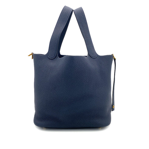 HERMES PICOTIN LOCK MM BLUE NUIT TAURILLON CLEMENCE HAND BAG D GHW 90295099 - PURPOSE