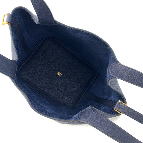 HERMES PICOTIN LOCK MM BLUE NUIT TAURILLON CLEMENCE HAND BAG D GHW 90295099 - PURPOSE