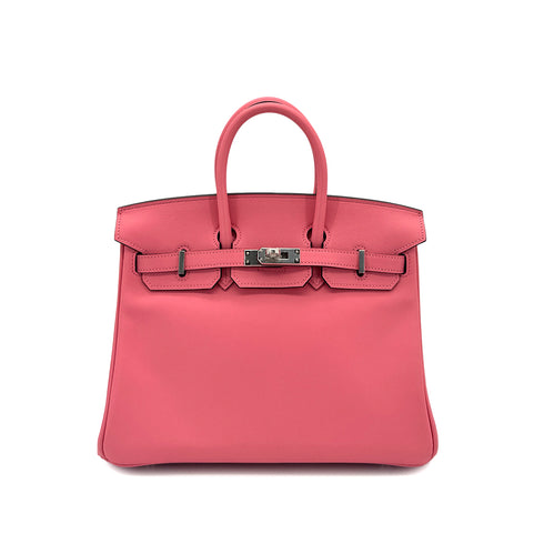 HERMES BIRKIN 25 ROSE AZALEE SWIFT HAND BAG Y SHW 90295100 - PURPOSE