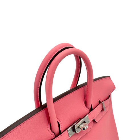HERMES BIRKIN 25 ROSE AZALEE SWIFT HAND BAG Y SHW 90295100 - PURPOSE
