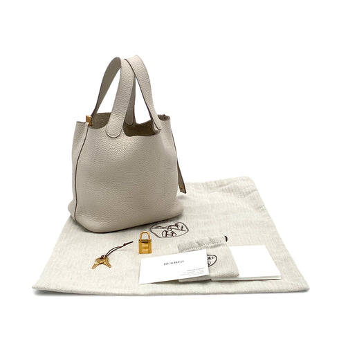 HERMES PICOTIN LOCK PM CRAIE TAURILLON CLEMENCE HAND BAG Y GHW 90295101 - PURPOSE