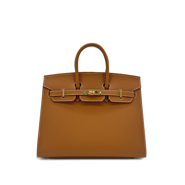HERMES BIRKIN 25 SELLIER GOLD EPSOM HAND BAG U GHW 90295102 - PURPOSE