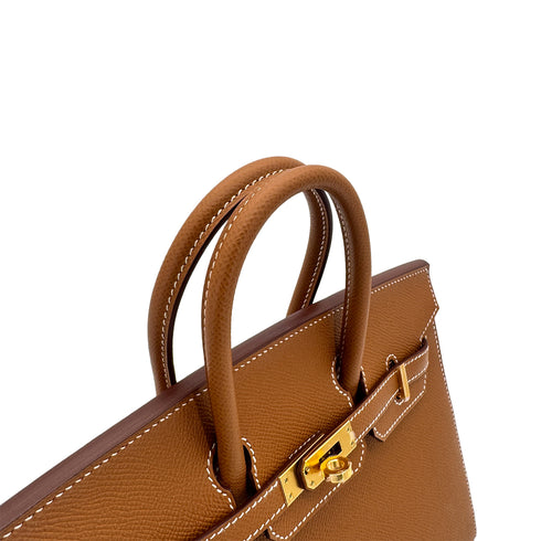 HERMES BIRKIN 25 SELLIER GOLD EPSOM HAND BAG U GHW 90295102 - PURPOSE