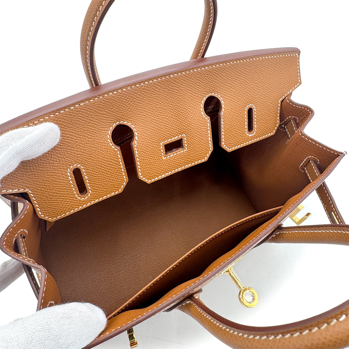 HERMES BIRKIN 25 SELLIER GOLD EPSOM HAND BAG U GHW 90295102