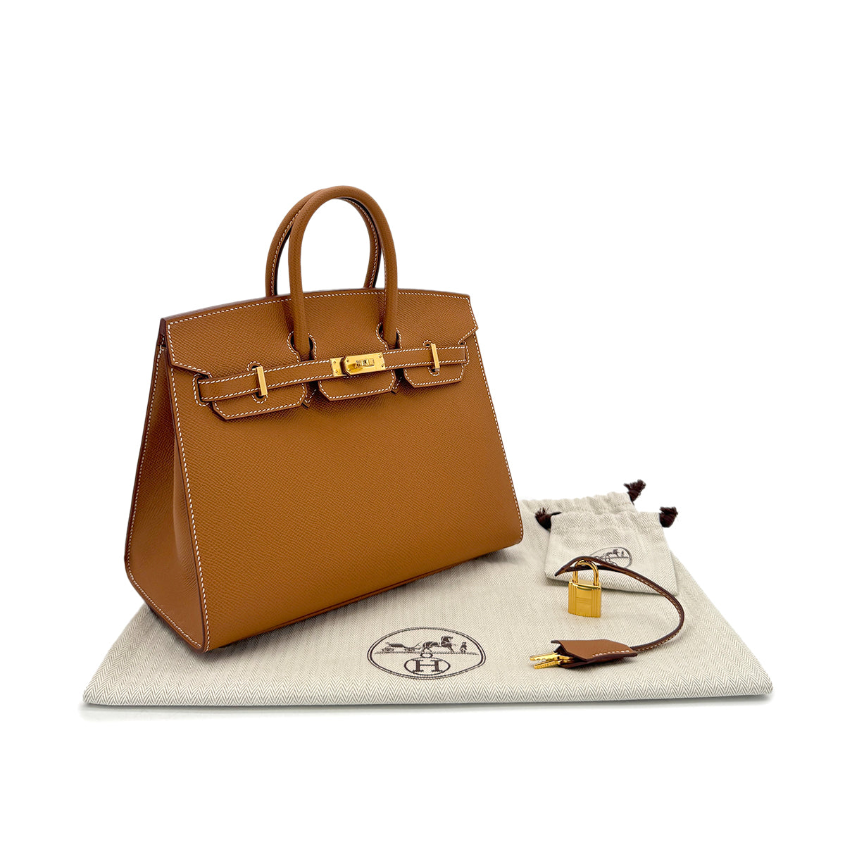 HERMES BIRKIN 25 SELLIER GOLD EPSOM HAND BAG U GHW 90295102