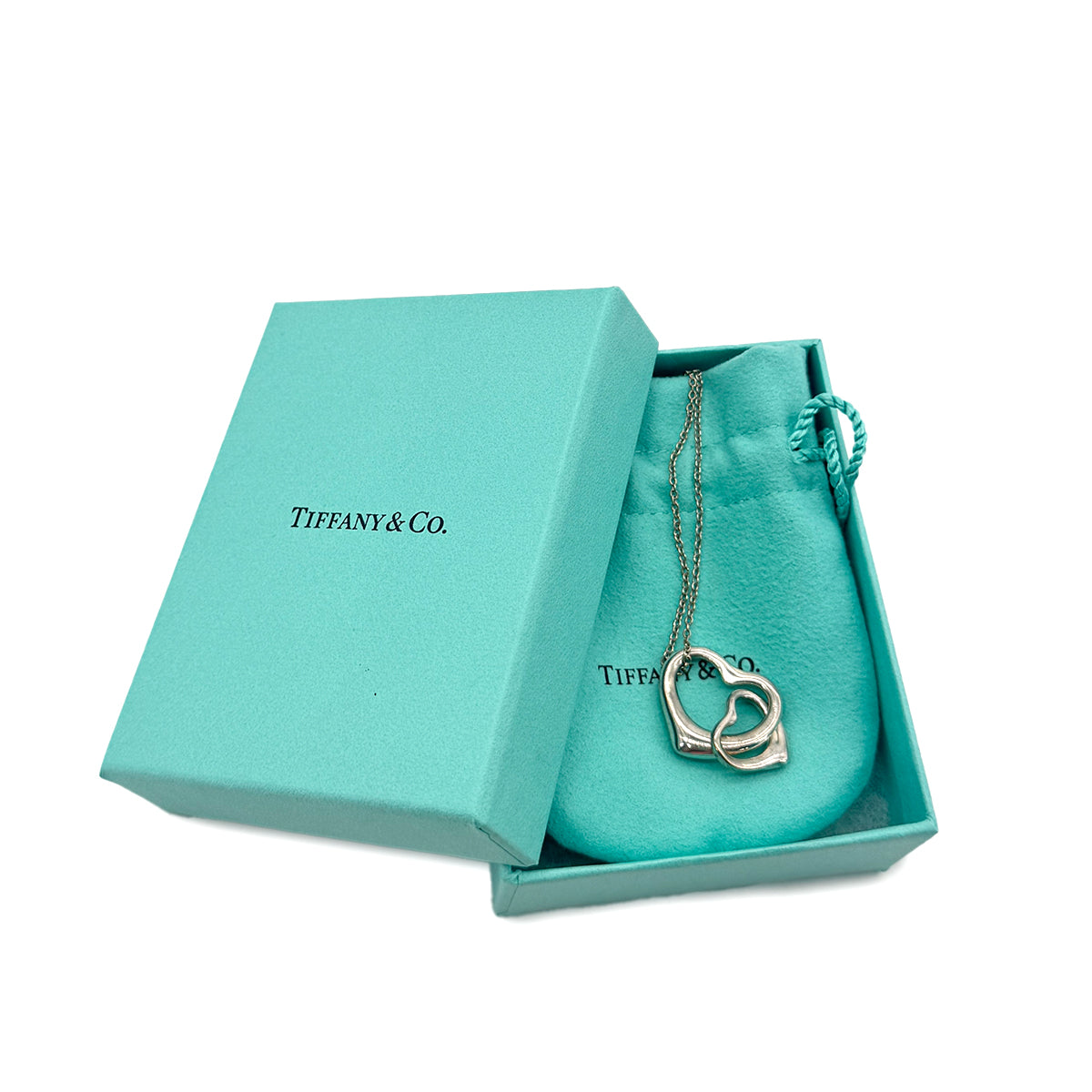 TIFFANY&Co. NECKLACE DOUBLE OPEN HEART SILVER925 ACCESSORY 90295103