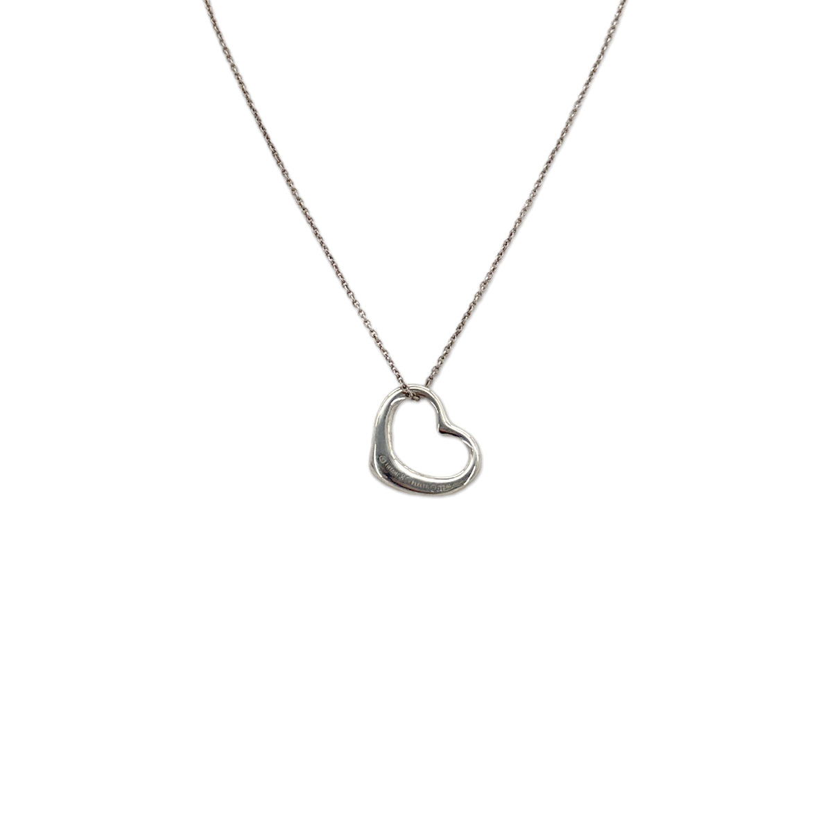 TIFFANY&Co. NECKLACE OPEN HEART 22MM SILVER925 ACCESSORY 90295130