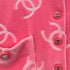 CHANEL VINTAGE COCOMARK VELOR SHORT SLEEVE TOPS COCO BUTTON PINK COTTON RTW 90295133