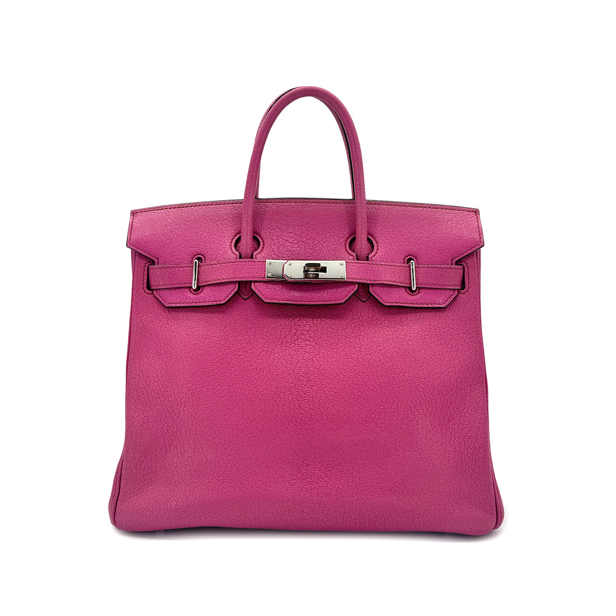 HERMES HAUT A COURROIES 28 FUCHSIA CHEVRE COROMANDEL HAND BAG ▢J SHW 90295278