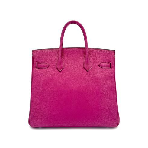 HERMES HAUT A COURROIES 28 FUCHSIA CHEVRE COROMANDEL HAND BAG ▢J SHW 90295278 - PURPOSE