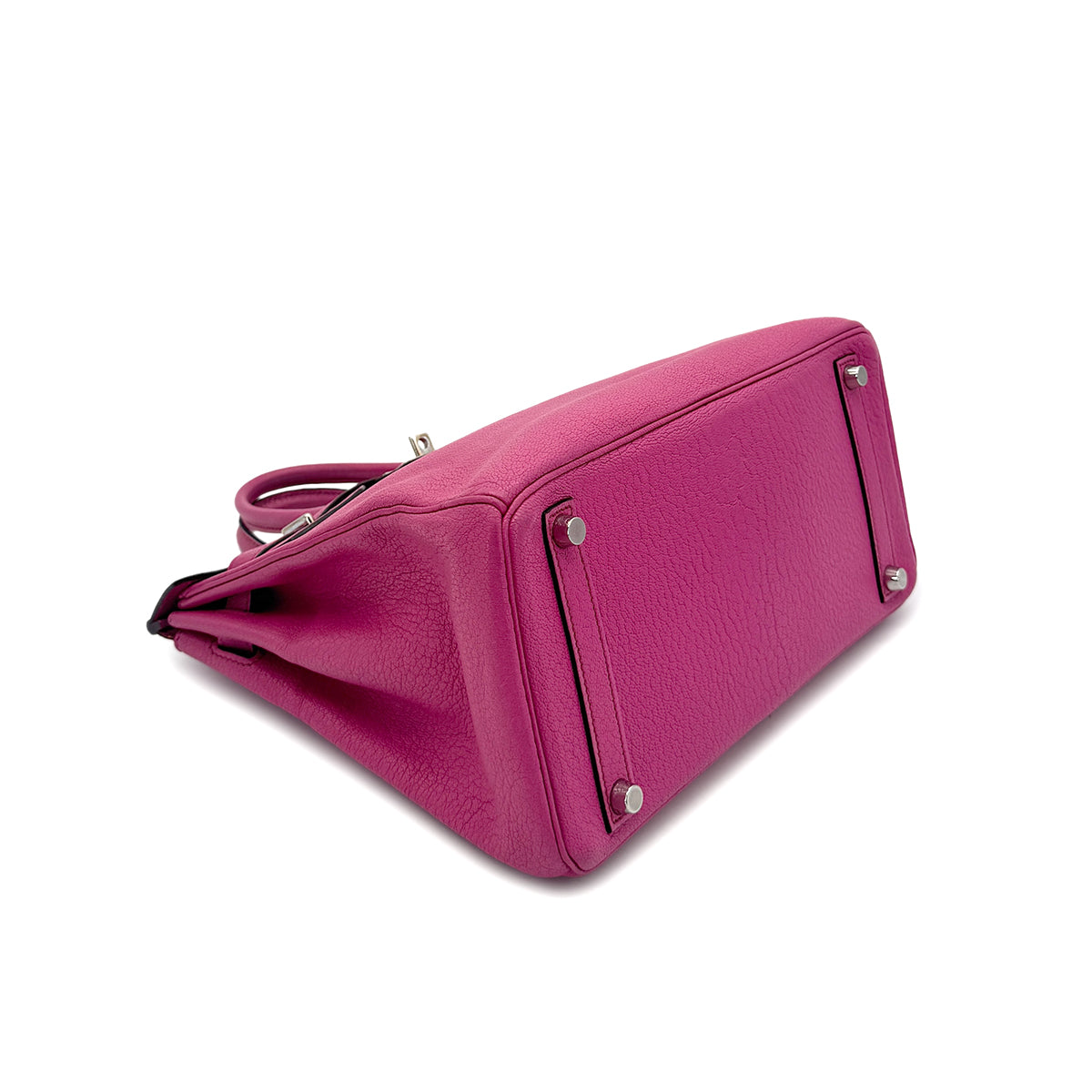 HERMES HAUT A COURROIES 28 FUCHSIA CHEVRE COROMANDEL HAND BAG ▢J SHW 90295278