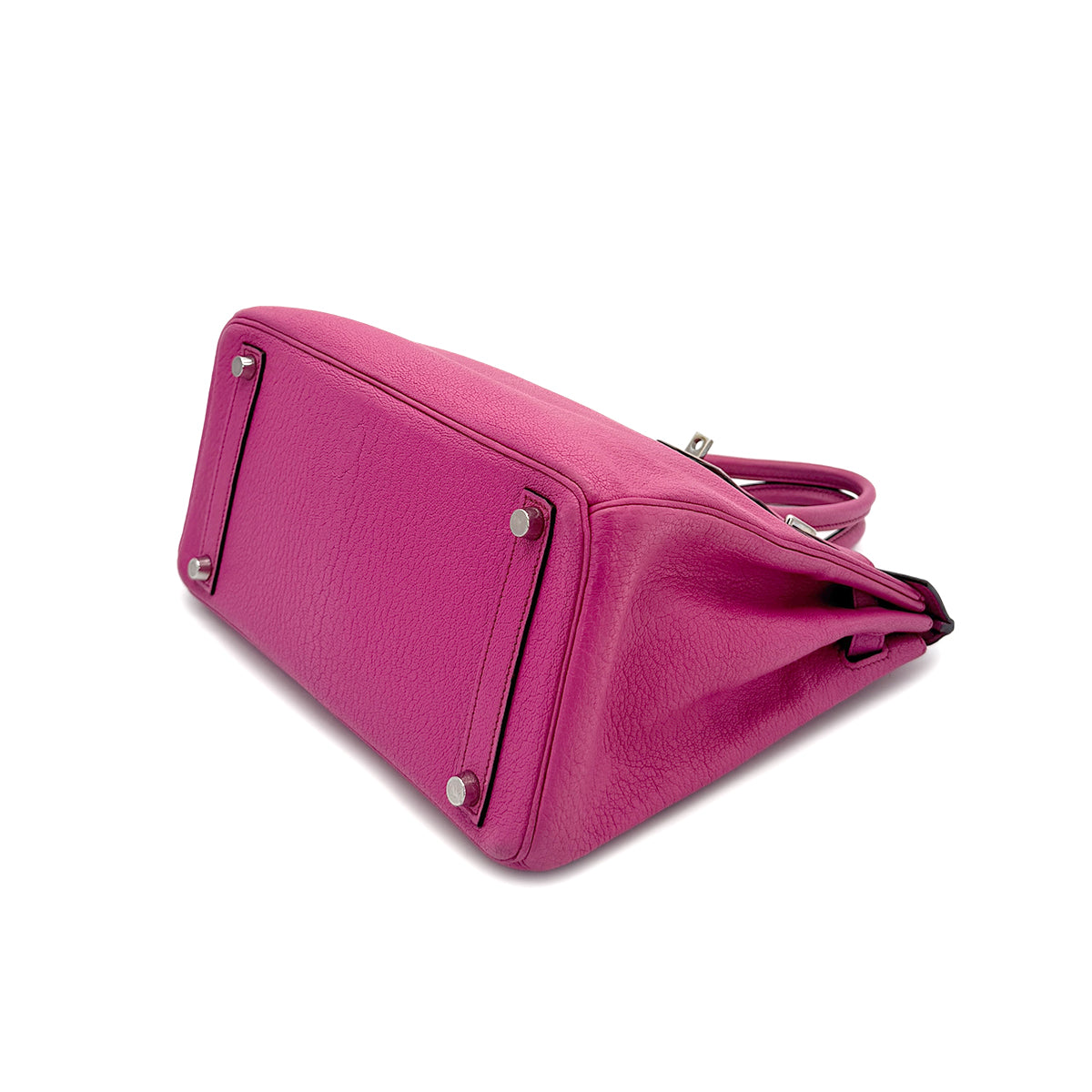 HERMES HAUT A COURROIES 28 FUCHSIA CHEVRE COROMANDEL HAND BAG ▢J SHW 90295278