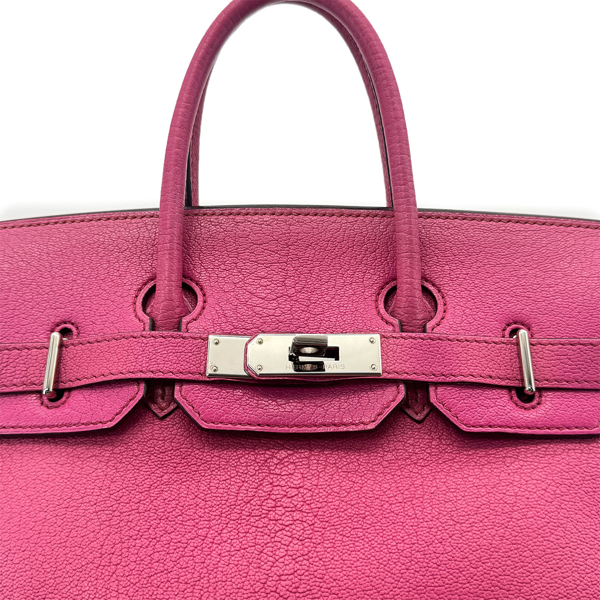 HERMES HAUT A COURROIES 28 FUCHSIA CHEVRE COROMANDEL HAND BAG ▢J SHW 90295278