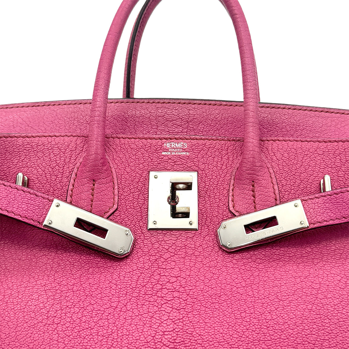HERMES HAUT A COURROIES 28 FUCHSIA CHEVRE COROMANDEL HAND BAG ▢J SHW 90295278