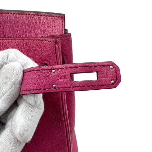HERMES HAUT A COURROIES 28 FUCHSIA CHEVRE COROMANDEL HAND BAG ▢J SHW 90295278 - PURPOSE