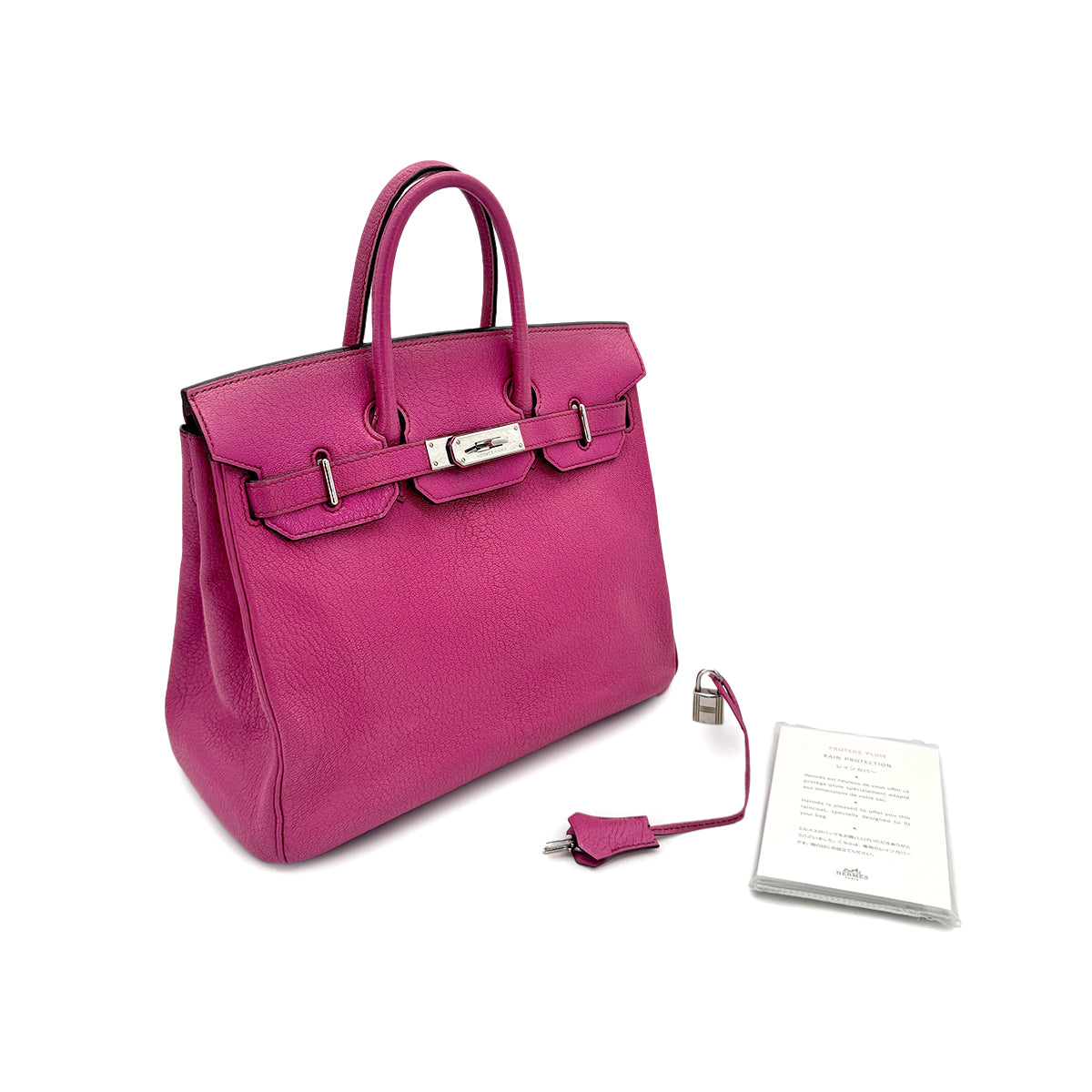 HERMES HAUT A COURROIES 28 FUCHSIA CHEVRE COROMANDEL HAND BAG ▢J SHW 90295278