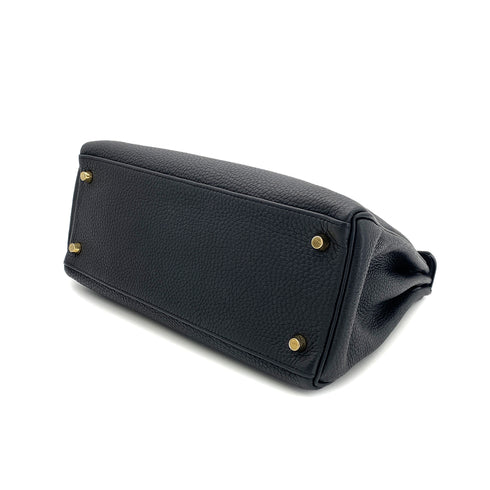 HERMES KELLY 28 RETOURNE BLACK TOGO HAND SHOULDER BAG T GHW 90295280 - PURPOSE