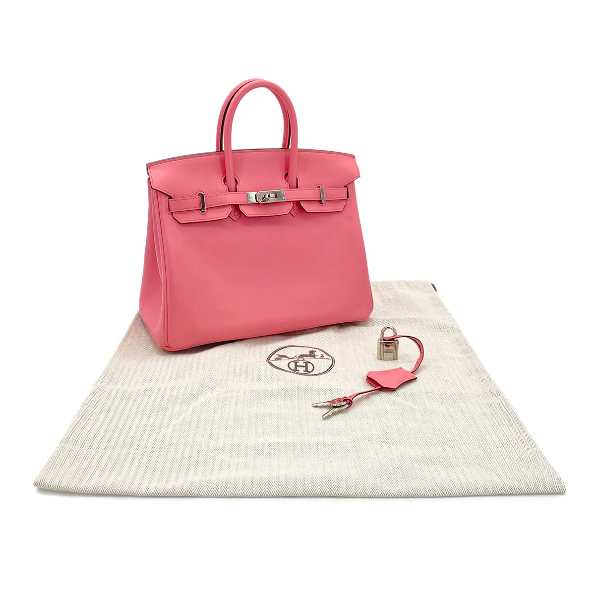 HERMES BIRKIN 25 ROSE AZALEE VEAU SWIFT HAND BAG Y SHW 90295281