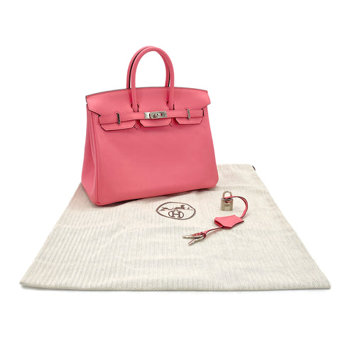 HERMES BIRKIN 25 ROSE AZALEE VEAU SWIFT HAND BAG Y SHW 90295281 - PURPOSE