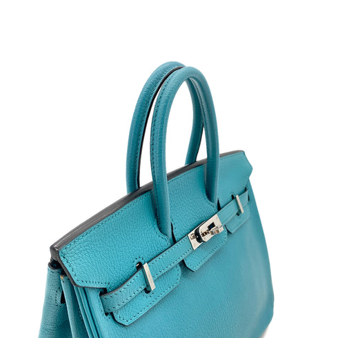 HERMES BIRKIN 25 TURQUOISE CHEVRE MYSORE HAND BAG □I SHW 90295282 - PURPOSE