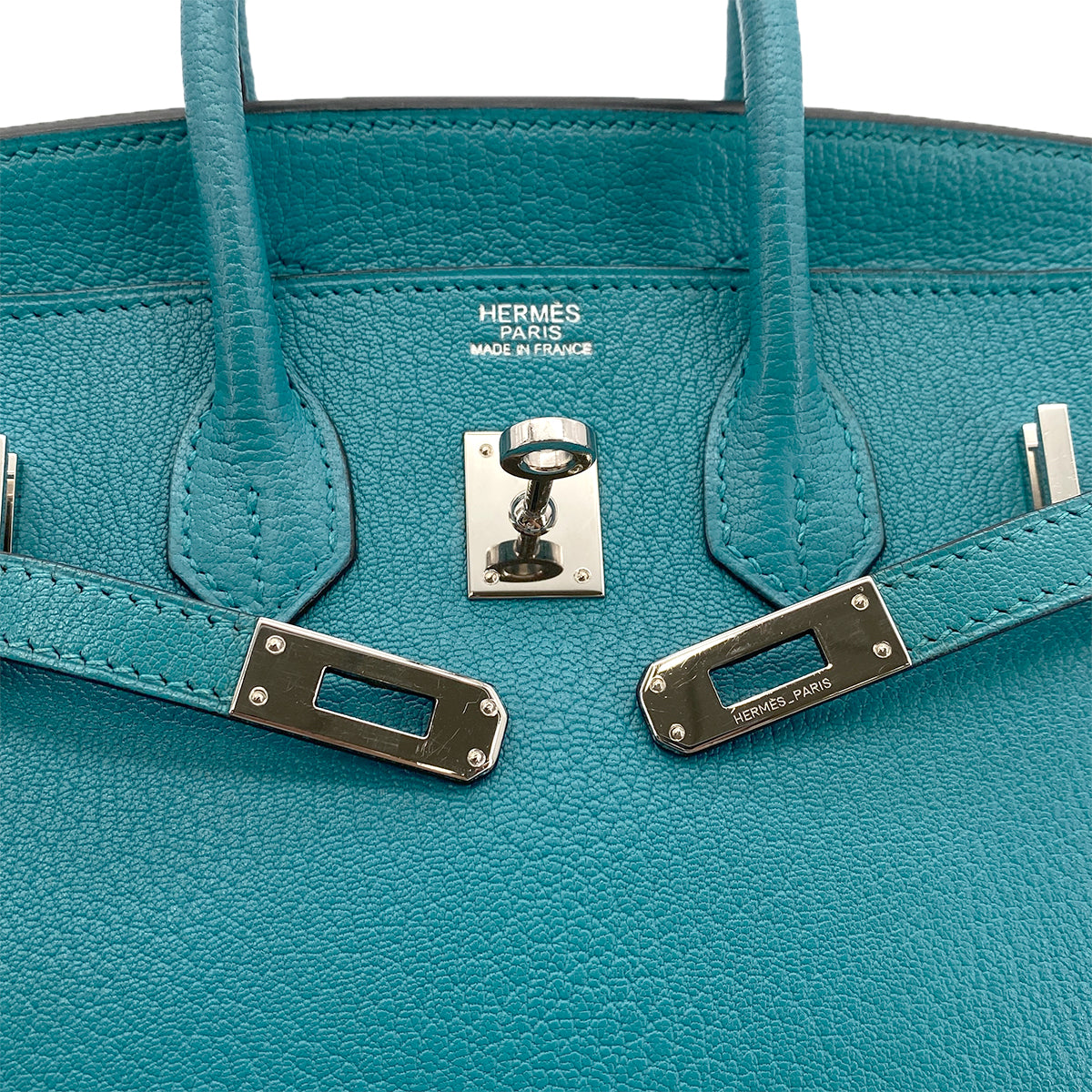HERMES BIRKIN 25 TURQUOISE CHEVRE MYSORE HAND BAG □I SHW 90295282