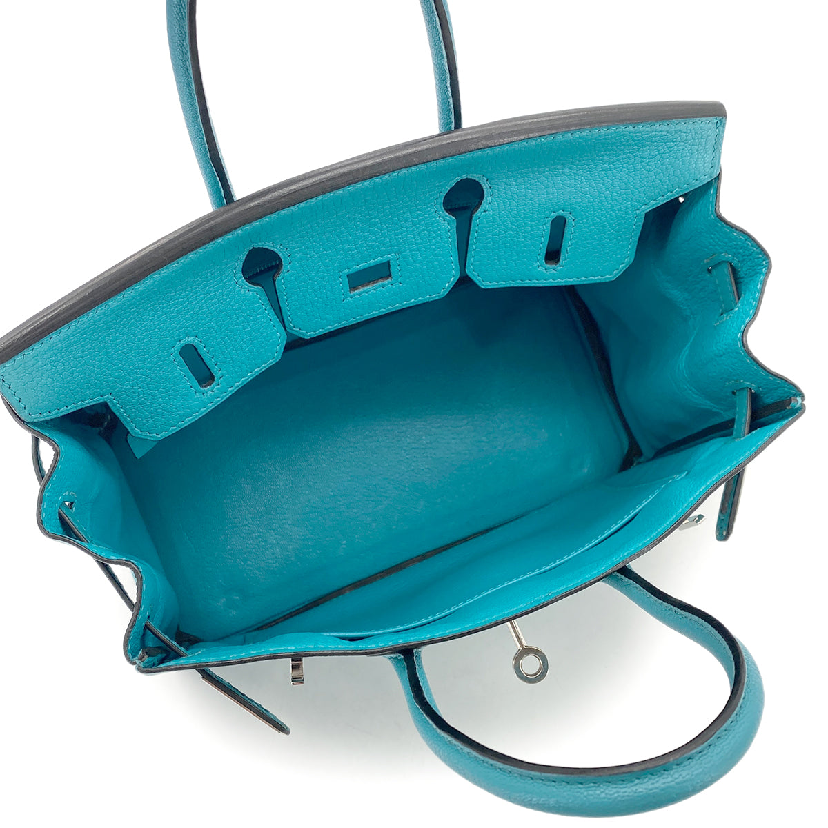 HERMES BIRKIN 25 TURQUOISE CHEVRE MYSORE HAND BAG □I SHW 90295282