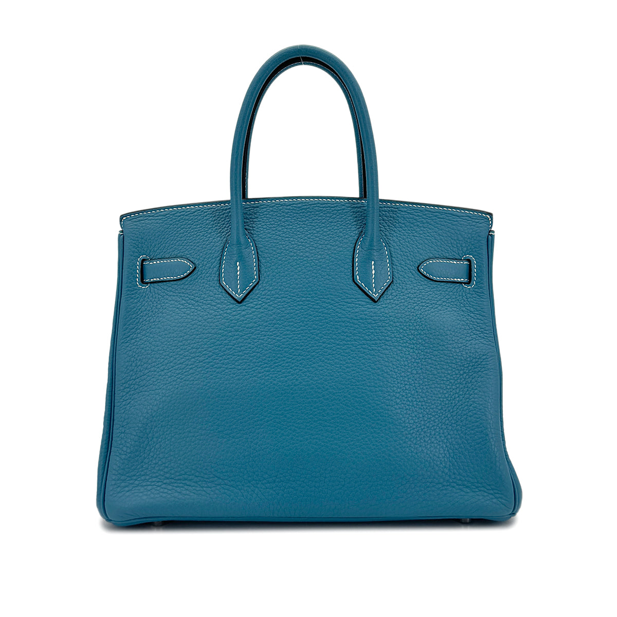HERMES BIRKIN 30 BLEU JEAN TAURILLON CLEMENCE HAND BAG □K SHW 90295400