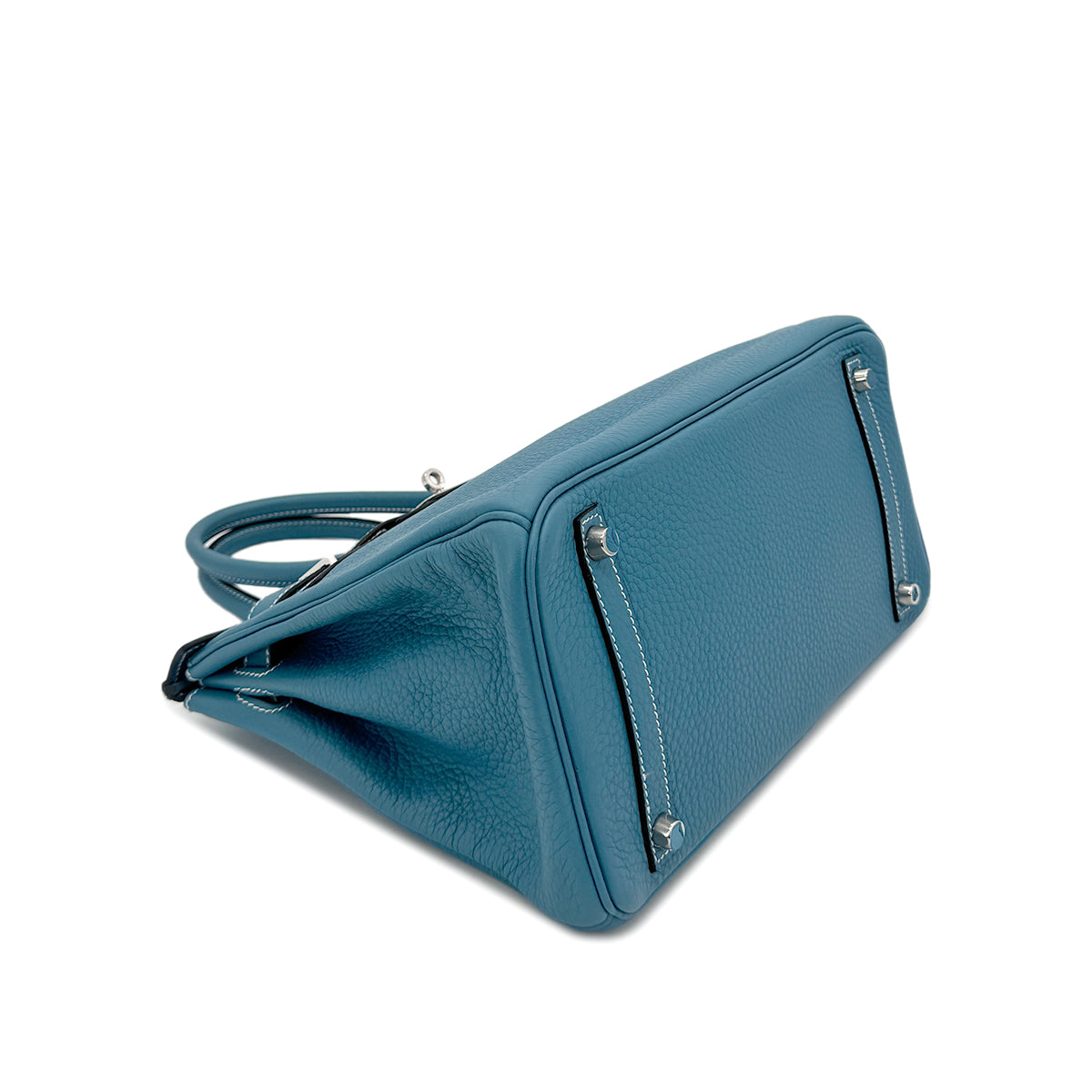 HERMES BIRKIN 30 BLEU JEAN TAURILLON CLEMENCE HAND BAG □K SHW 90295400