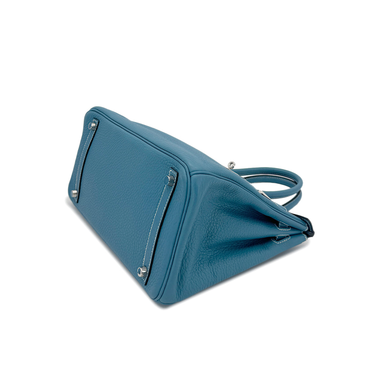HERMES BIRKIN 30 BLEU JEAN TAURILLON CLEMENCE HAND BAG □K SHW 90295400