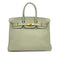 HERMES BIRKIN 35 LIGHT GREEN TAURILLON CLEMENCE HAND BAG ▢G GOLD HARDWARE 90295401 - PURPOSE