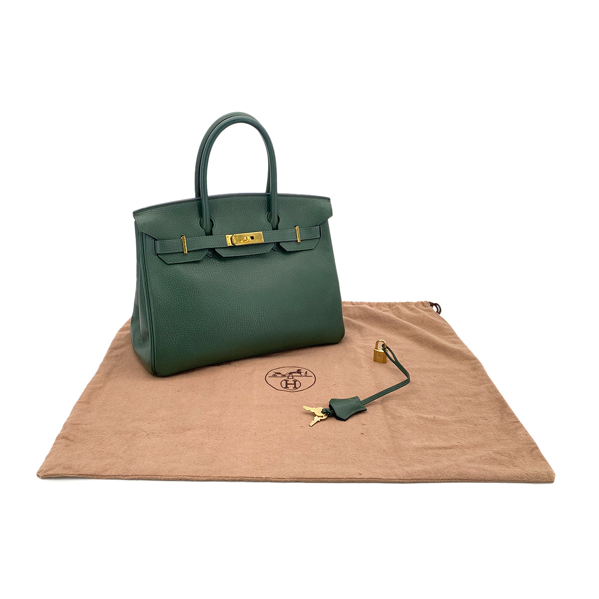 HERMES BIRKIN 30 VERT ARDENNES HAND BAG □B GHW 90295402