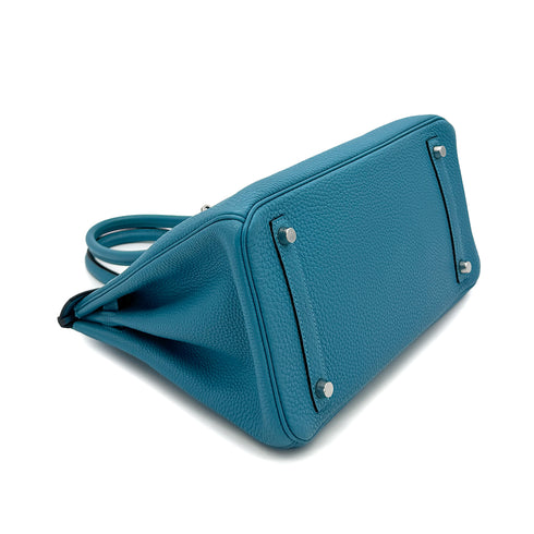 HERMES BIRKIN 30 TURQUOISE TOGO HAND BAG □R SHW 90295403 - PURPOSE