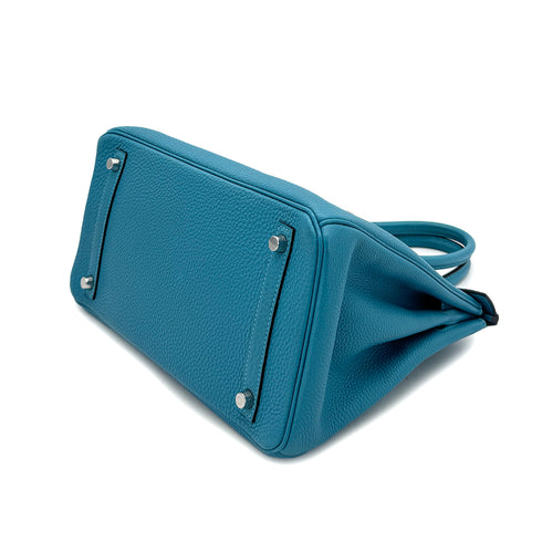 HERMES BIRKIN 30 TURQUOISE TOGO HAND BAG □R SHW 90295403 - PURPOSE