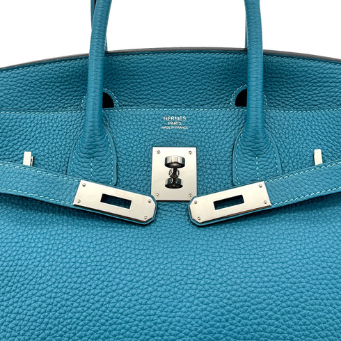 HERMES BIRKIN 30 TURQUOISE TOGO HAND BAG □R SHW 90295403 - PURPOSE