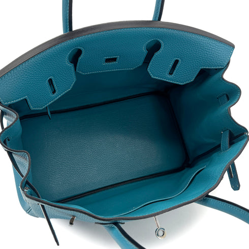 HERMES BIRKIN 30 TURQUOISE TOGO HAND BAG □R SHW 90295403 - PURPOSE