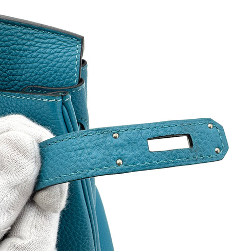 HERMES BIRKIN 30 TURQUOISE TOGO HAND BAG □R SHW 90295403 - PURPOSE
