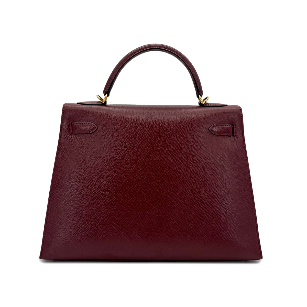 HERMES KELLY 32 SELLIER ROUGE H COUCHVEL HAND SHOULDER BAG □D GHW 90295404