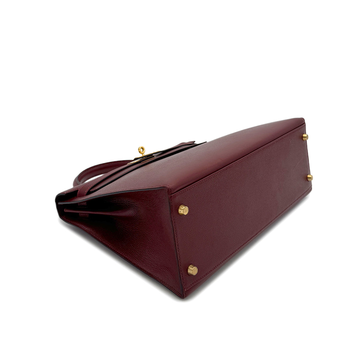 HERMES KELLY 32 SELLIER ROUGE H COUCHVEL HAND SHOULDER BAG □D GHW 90295404