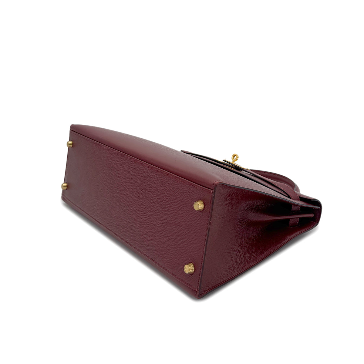 HERMES KELLY 32 SELLIER ROUGE H COUCHVEL HAND SHOULDER BAG □D GHW 90295404