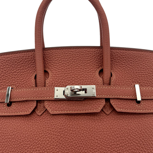 HERMES BIRKIN 25 ROSY TOGO HAND BAG □R SHW 90295405 - PURPOSE