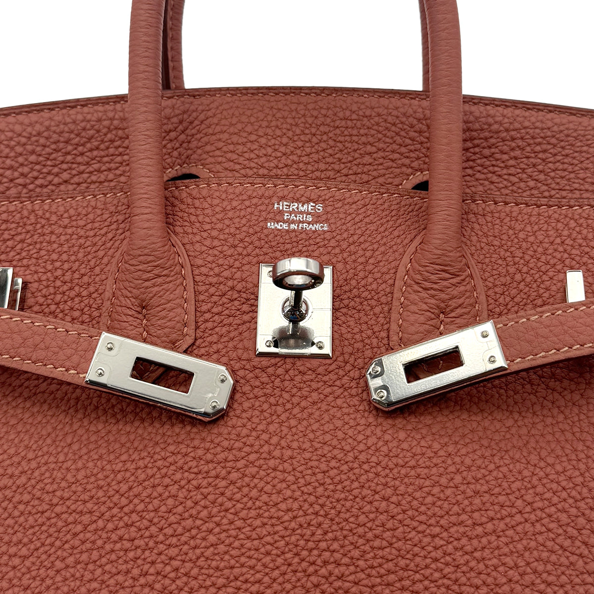 HERMES BIRKIN 25 ROSY TOGO HAND BAG □R SHW 90295405