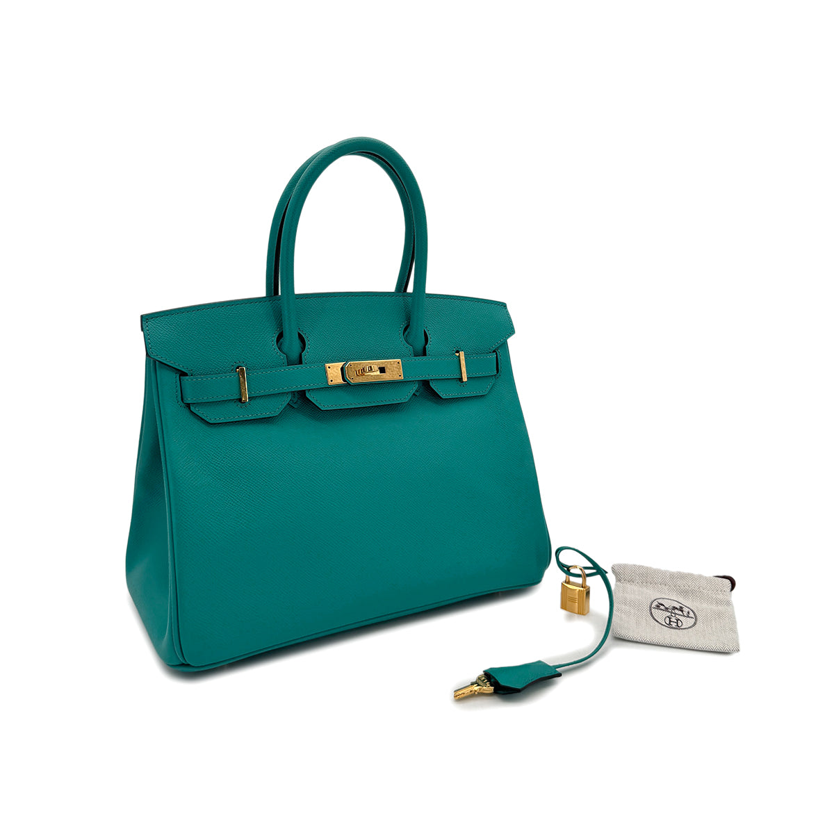 HERMES BIRKIN 30 BLUE PAON VEAU EPSOM HAND BAG A GHW 90295406